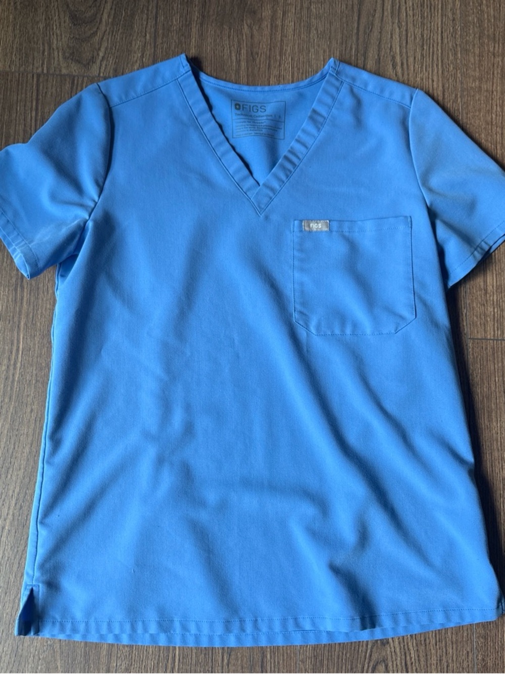 Figs V-Neck Scrub Top in Bright Blue
